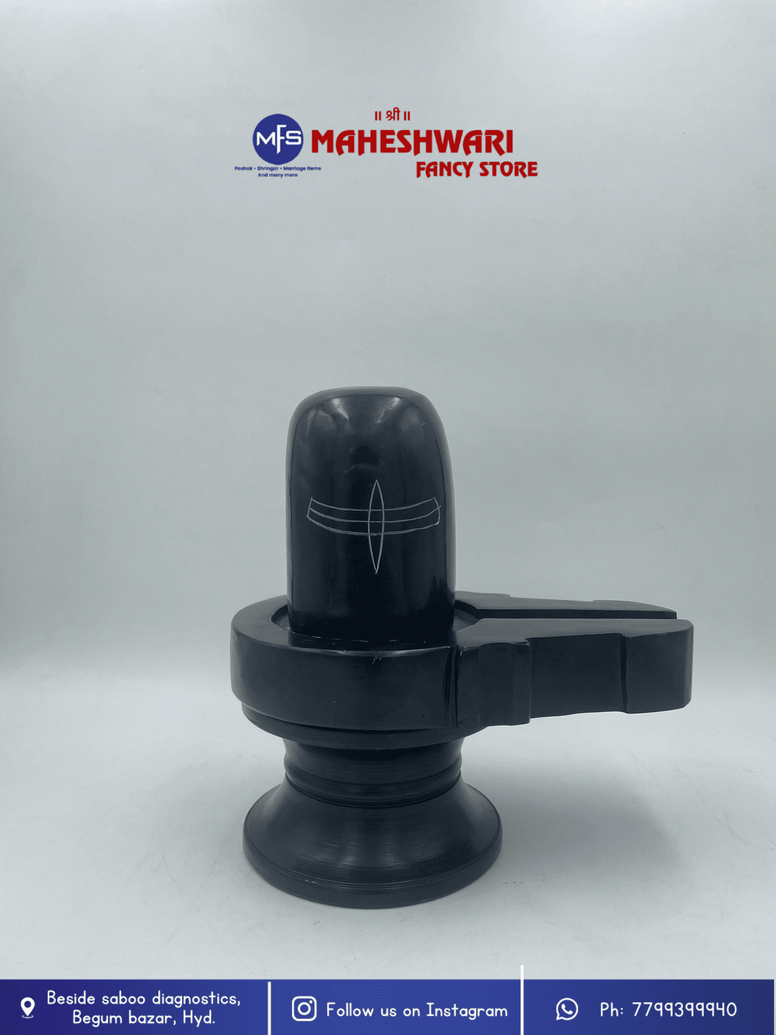 Maheshwari Fancy Store - Black Shivling large